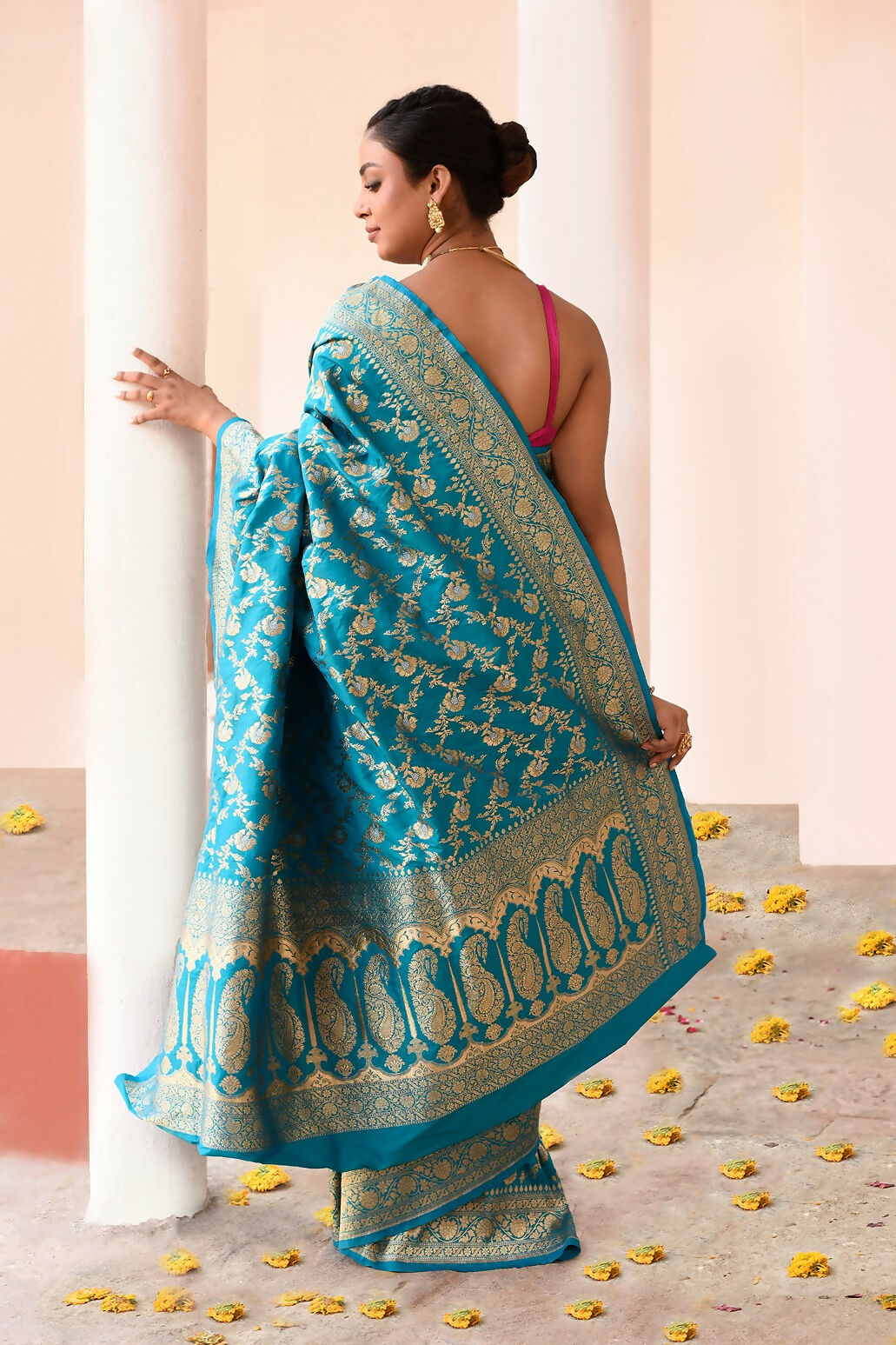 Joban Fashion Aqua Soft Pure Handloom Banarasi Silk Saree | Swadesiicart