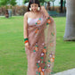 Vamsee Urmila Brown Organza Saree - Swadesiicart