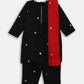 Ahalyaa Black Crepe Kids Kurta Pants With Dupatta For Girls | Swadesiicart