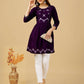 Jyoti Fashion Women's Purple Viscose Rayon Embroidered Casual Top | Swadesiicart