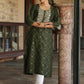 Juniper Women's Green Chinnon Printed Kurta | Swadesiicart