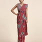 Peach Pure Georgette Sequence work Ready to wear Saree with stitched Blouse - Nirvana | Swadesiicart