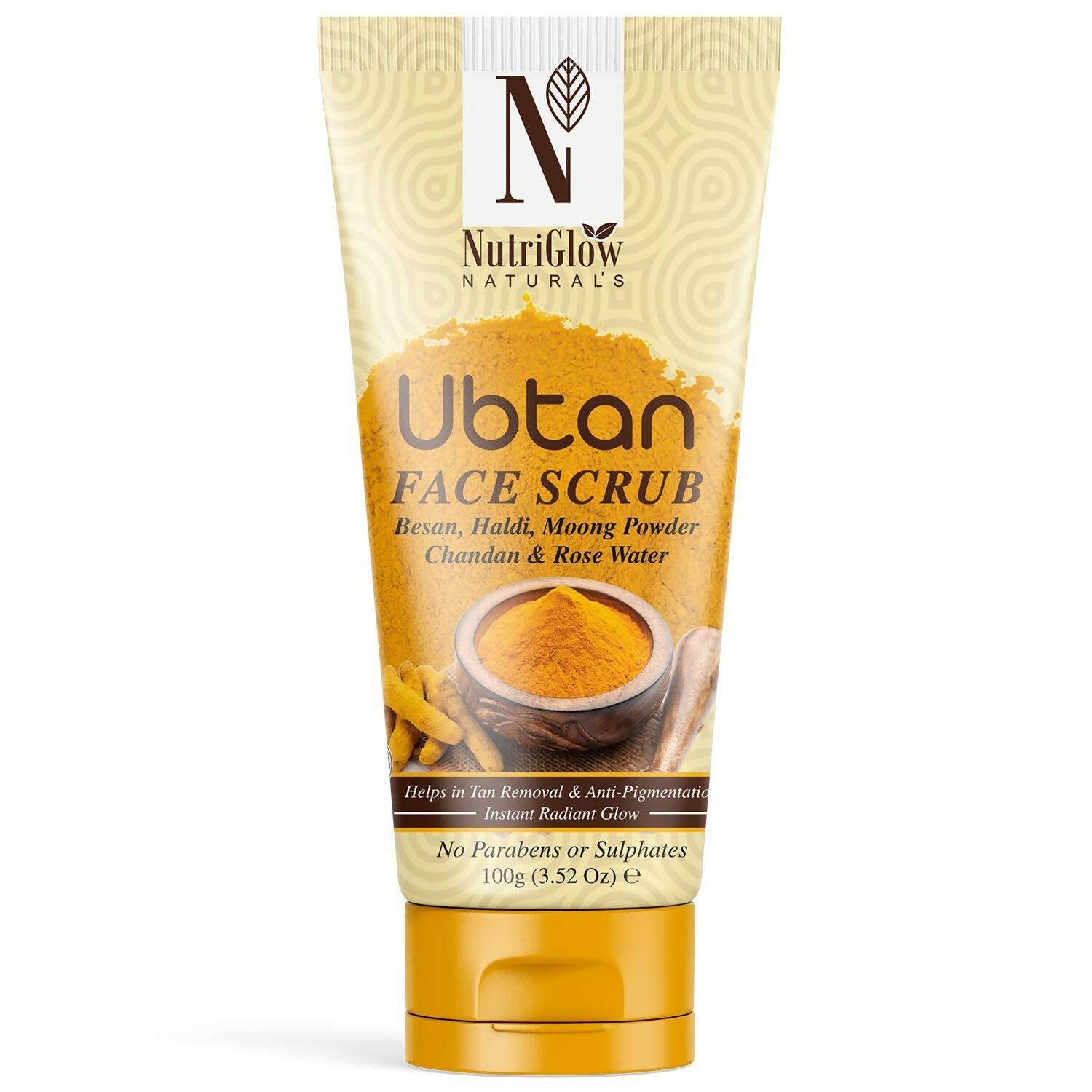 NutriGlow NATURAL'S Ubtan Face & Body Scrub with Besan, Moong Powder - Nutriglow Cosmetics