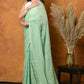 Very Much Indian Designer Mul Cotton Handloom Saree with Sequins - Sea Green | Swadesiicart