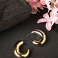 NVR Women Gold-Polished Circular-Shaped Half Hoop Earrings | Swadesiicart