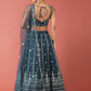House of Panchhi Navy Blue Net Sequinse Work Lehenga & Blouse, Dupatta | Swadesiicart