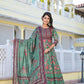 Partywear Designer parrot Dola Silk Anarkali suit with Dupatta - Suzen - Swadesiicart
