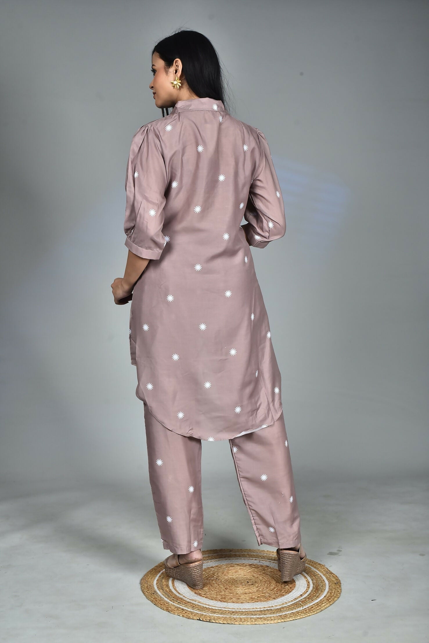 Morchari Digital Print Semi Muslin Co-Ord Set Top & Trouser-Multicolor - Swadesiicart