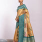 Vishnu Weaves Women's Yellow Tissue Silk Zari Woven Saree with Blouse - Swadesiicart