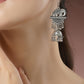 NVR Women's Silver-Toned Elephant Design German Silver Oxidised Dome Shaped Jhumka Earrings | Swadesiicart