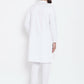 Even Apparels White Pure Cotton Men's Kurta With Band Collar | Swadesiicart