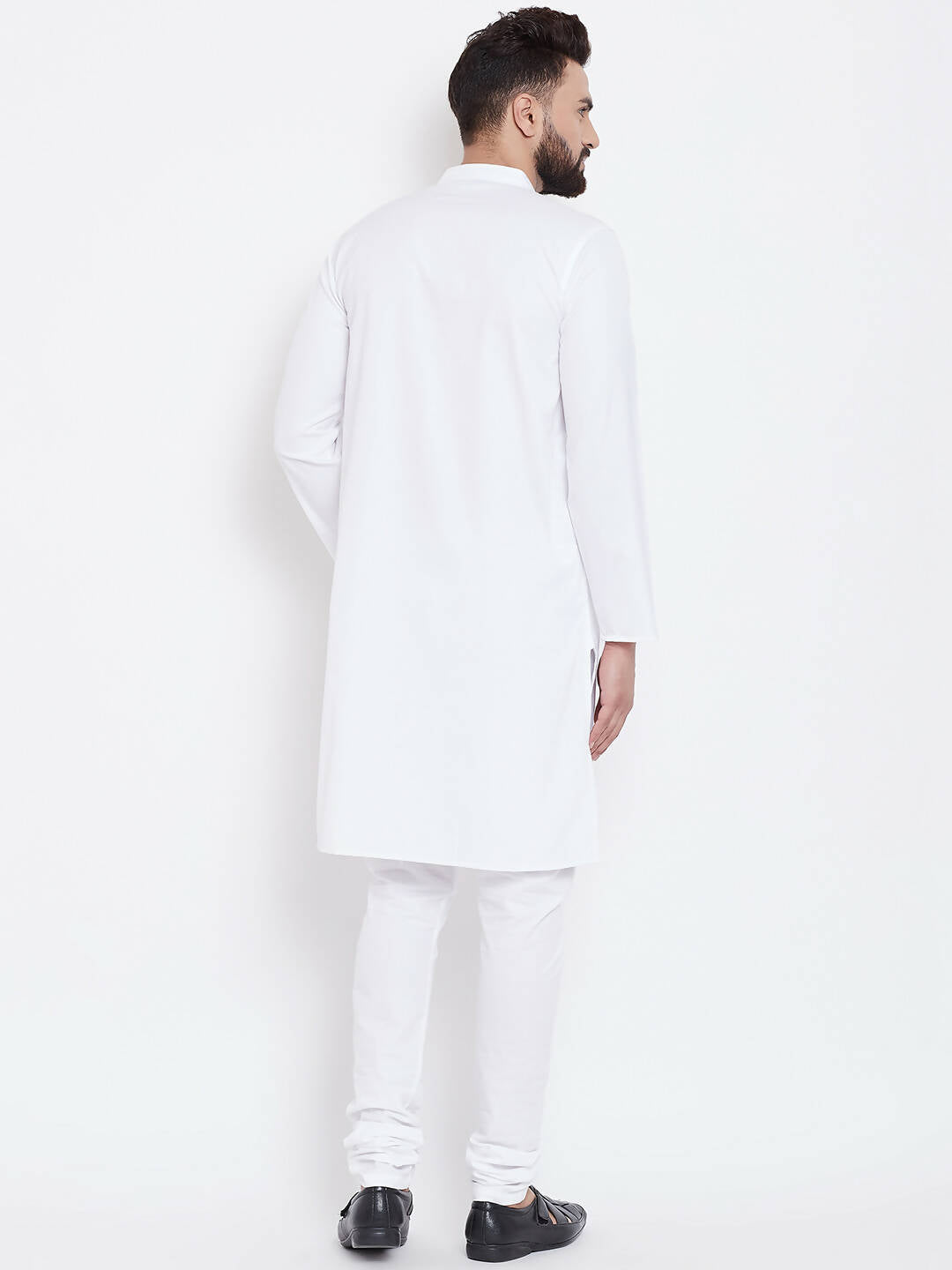 Even Apparels White Pure Cotton Men's Kurta With Band Collar | Swadesiicart