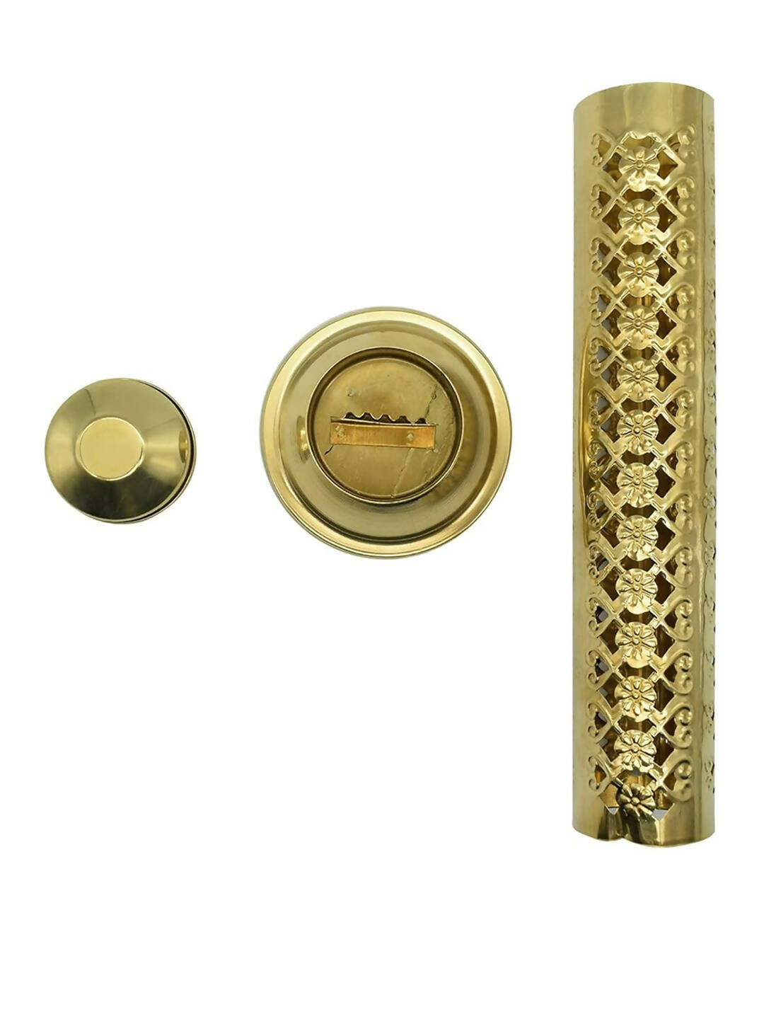PujaNPujari Gold Toned Textured Agarbatti Incense Sticks Holder Stand | Swadesiicart