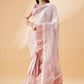 Pink Lycra Frill Details, Hand Embroidered Brooch Saree - Norita Hit Design - Swadesiicart