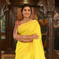 Very Much Indian Handloom Pure Cotton Paithani-Lime Yellow | Swadesiicart