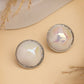 NVR Wome's Silver-Plated Pearl Studded Circular Studs Earring | Swadesiicart