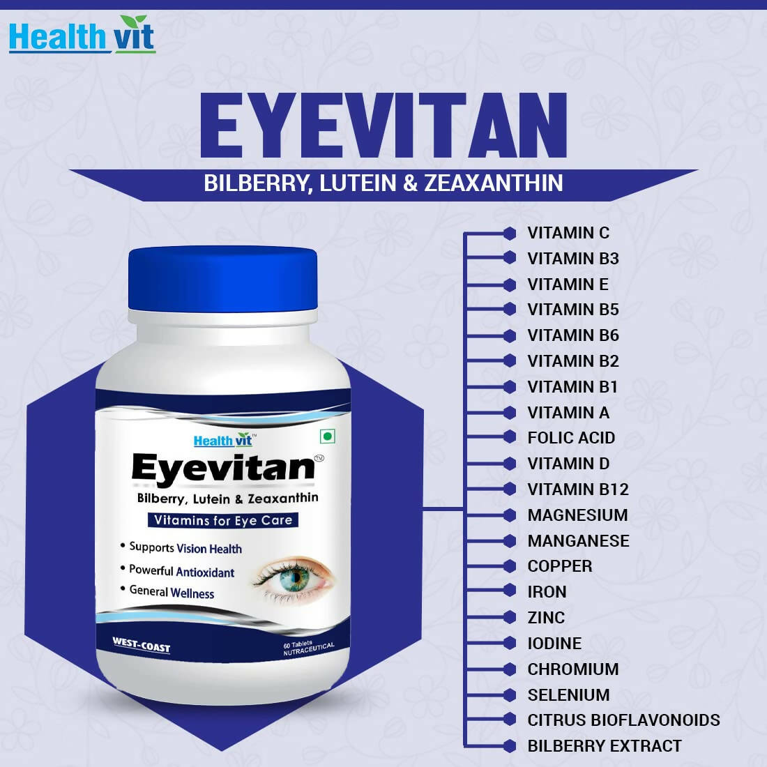 Healthvit Eyevitan Tablets for Eye Care - Swadesiicart