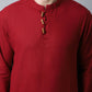Even Apparels Maroon Pure Cotton Men's Kurta With Band Collar | Swadesiicart