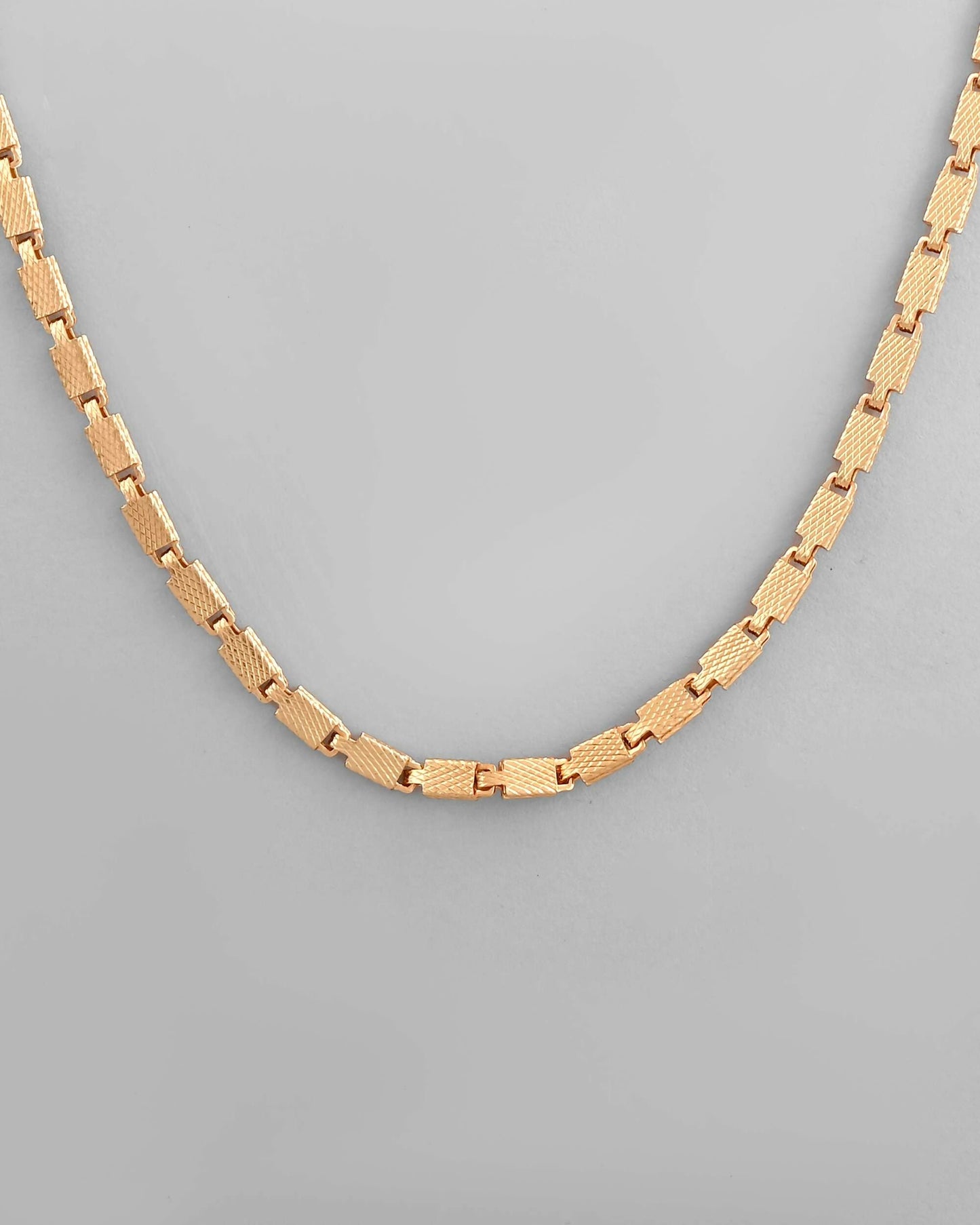 VOJ Gold-Polished Biscuit Shaped Chain For Men | Swadesiicart