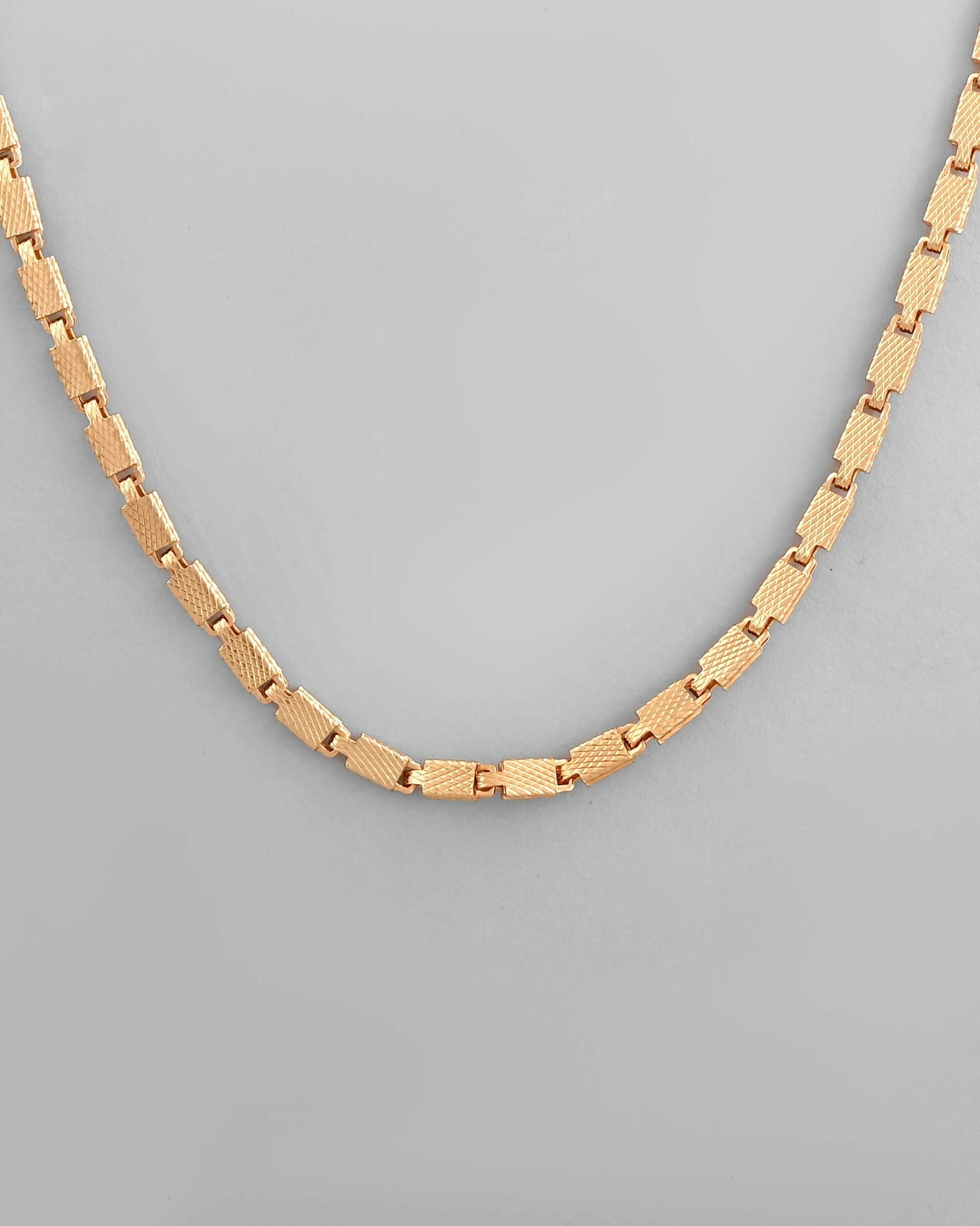 VOJ Gold-Polished Biscuit Shaped Chain For Men | Swadesiicart