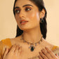 Nuyug 18K Gold Plated Pear Drop Emerald Edge Necklace Set | Swadesiicart