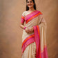 Exclusive Collection Beige Beautiful Khadi Cotton Handloom Saree - Swadesiicart