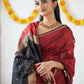 DEIANA'S Beautiful Designer Golden zari Soft Cotton Saree - Red - Swadesiicart