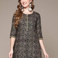 Anubhutee Black & Gold-Toned Ethnic Motifs Printed Kurti | Swadesiicart