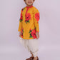 Lil Drama Genda Phool Mustard Kurta and White Dhoti Set for Boys | Swadesiicart