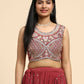 Red Georgette Embroidered Lehenga choli with Dupatta - Dhara | Swadesiicart