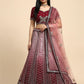 Maroon Fancy Net Sequence Embroidered Lehenga Choli with Dupatta - Dhara | Swadesiicart