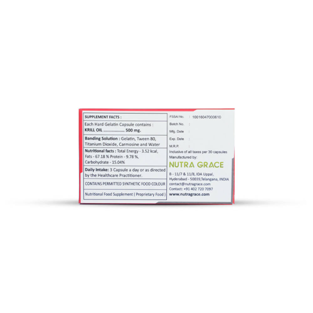 Nutra Grace Krill Oil Capsules - Swadesiicart