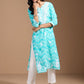 Ode by House of Pataudi Women Ethnic Motifs Embroidered Chikankari Kurta | Swadesiicart