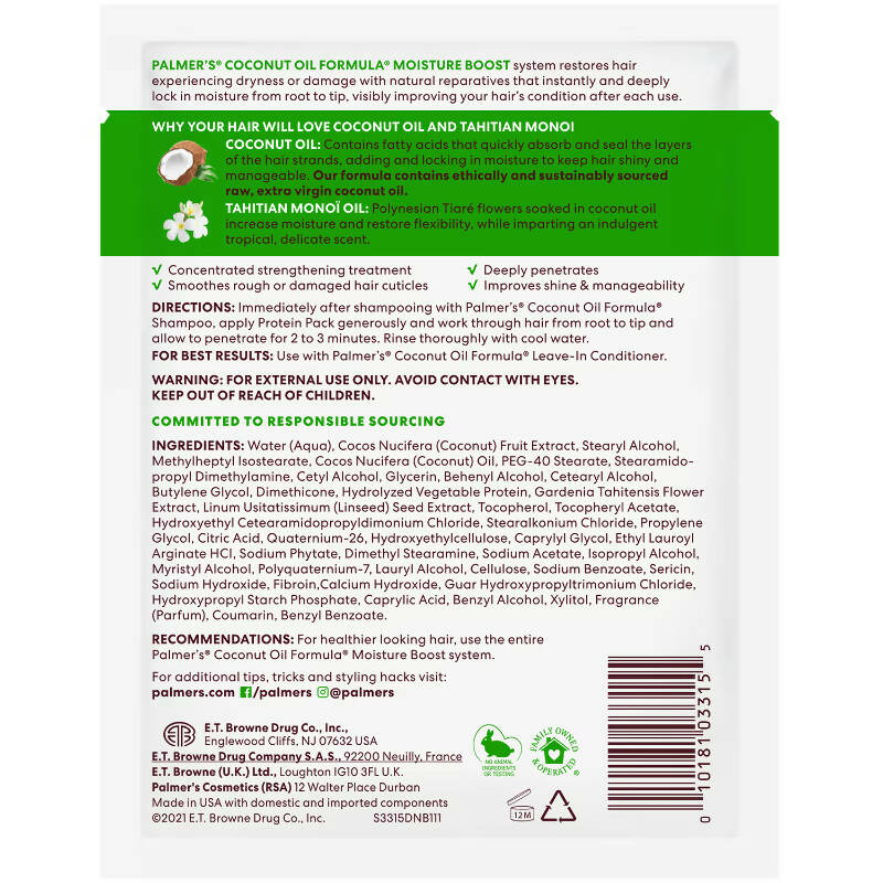 Palmer's Coconut Oil Formula Moisture Boost Protein Pack - Swadesiicart