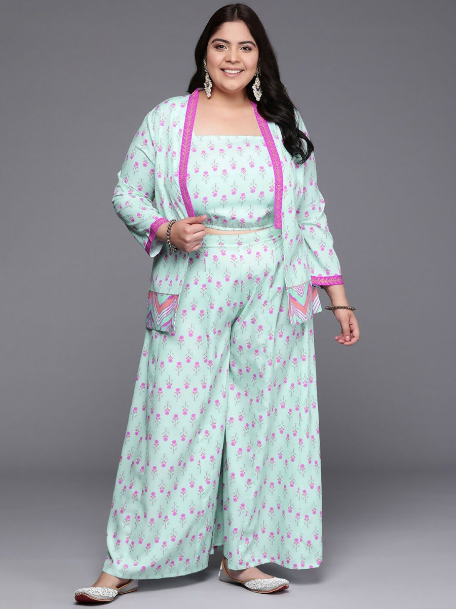 Ahalyaa Women's Traditional wear Co-ords - Blue - Swadesiicart