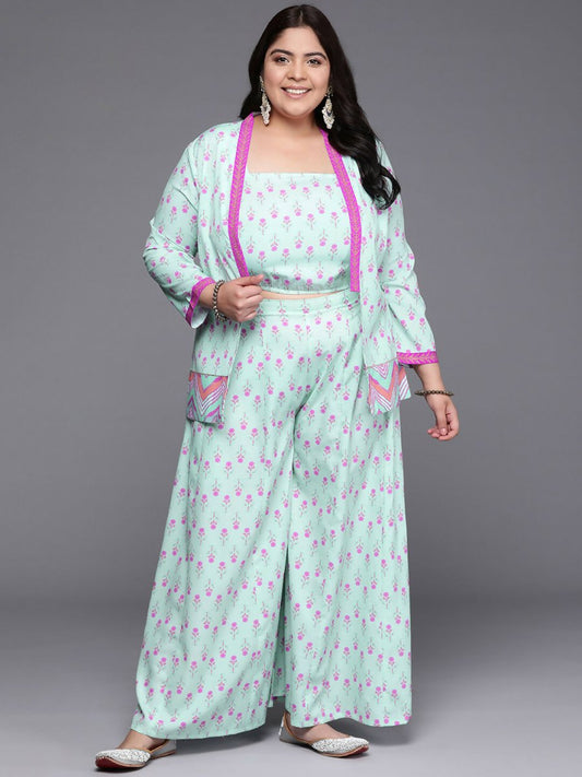 Ahalyaa Women's Traditional wear Co-ords - Blue - Swadesiicart