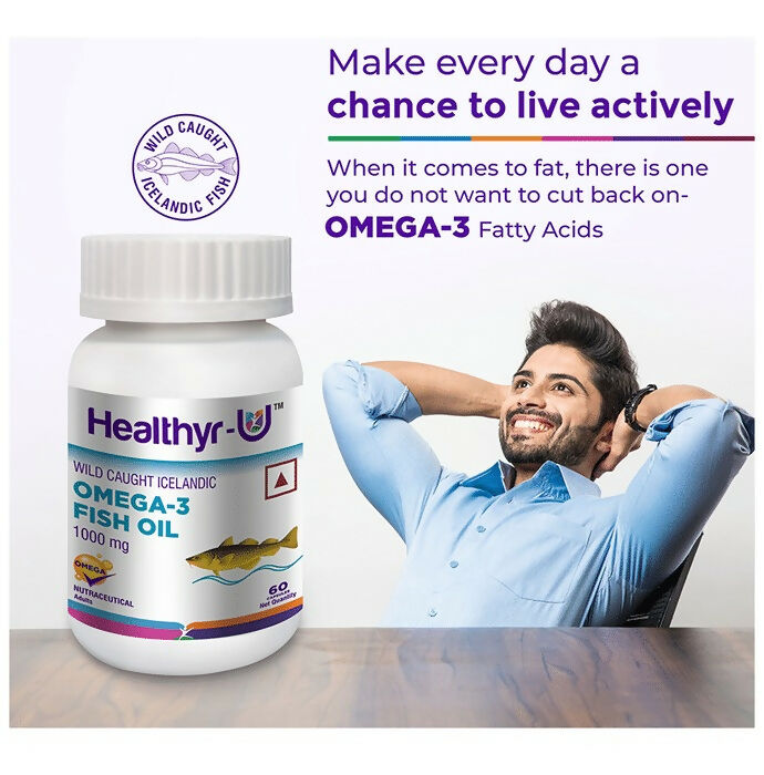 Healthyr-U Omega 3 Fish Oil Capsules - Swadesiicart