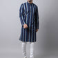 Even Apparels Navy Pure Cotton Men's Kurta With Band Collar (STR1169) | Swadesiicart