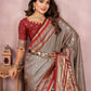 Aastha Fashion Grey Kalamkari Silk Weaving Saree