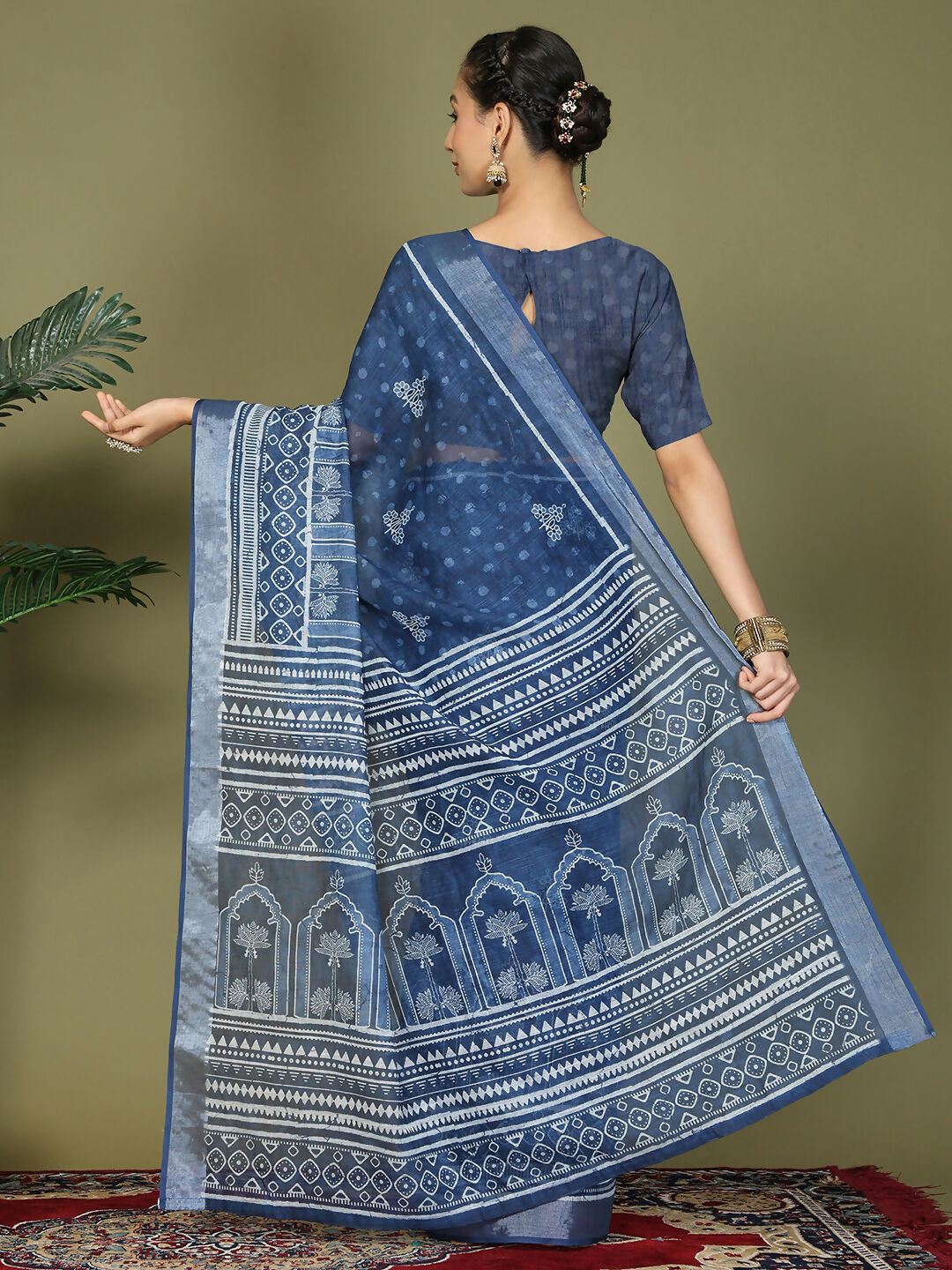 Shree Shyam Fashion Cotton Blue Saree