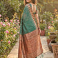 Shree Shyam Fashion Green Linen Cotton Saree