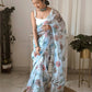 Vamsee White Organza Saree - Swadesiicart