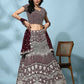 Brown Georgette Thread Embroidered Lehenga Choli with Dupatta - Tanya