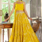 Janasya Yellow Georgette Solid Lehenga Choli Dupatta | Swadesiicart