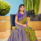 Exclusive Collection Wedding Green Blue Collection Banarasi Silk Saree With Rich Pallu - Swadesiicart