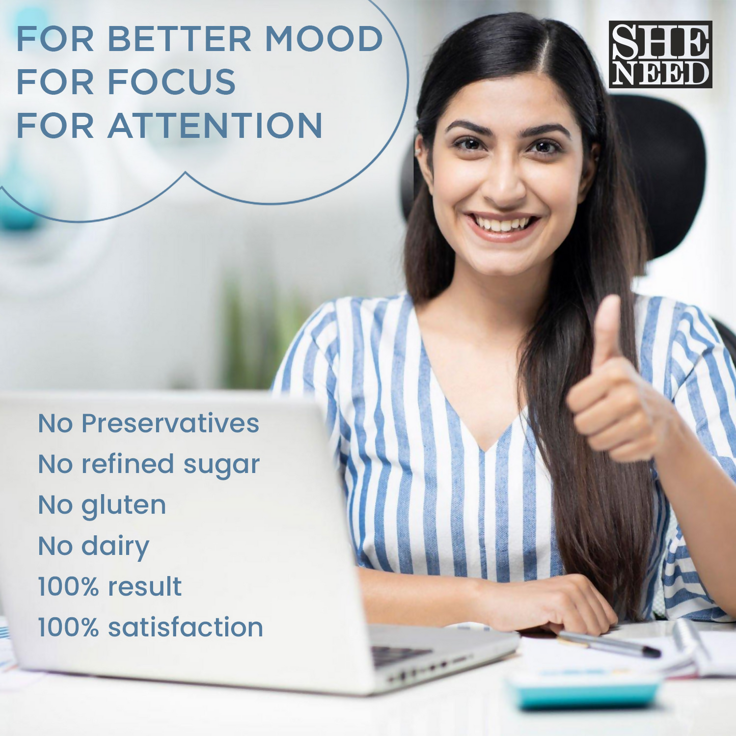 SheNeed Mood Booster For Mood Disorder Supplements Capsules | Swadesiicart