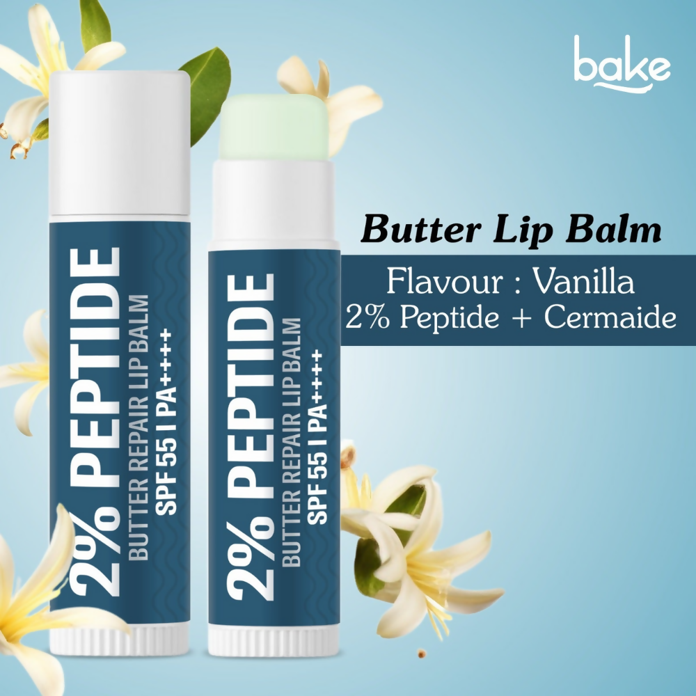 Bake 2% Peptide + Ceramide Butter Brightening Lip Balm SPF 55 PA++++ | Swadesiicart