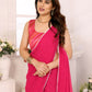 Designer Partywear Pink Georgette Fancy Saree - Satrangi | Swadesiicart