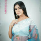 Vamsee Patralekha Blue Organza Saree - Swadesiicart