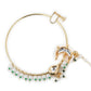 Gold-Polished White Green Kundan-Studded Pearl Beaded Nosepin - Ruby Raang | Swadesiicart